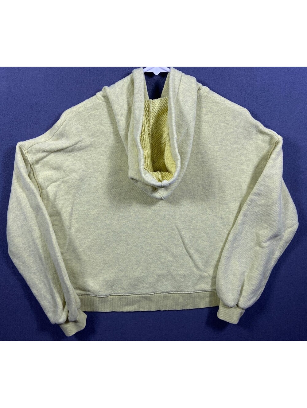 Madewell Hoodie Sweatshirt Womens Small Yellow Terry Pullover Cropped *read